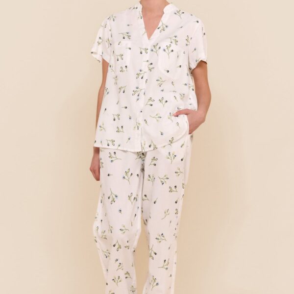 Lyocell Pants Pajama Set — Bluebell — front view