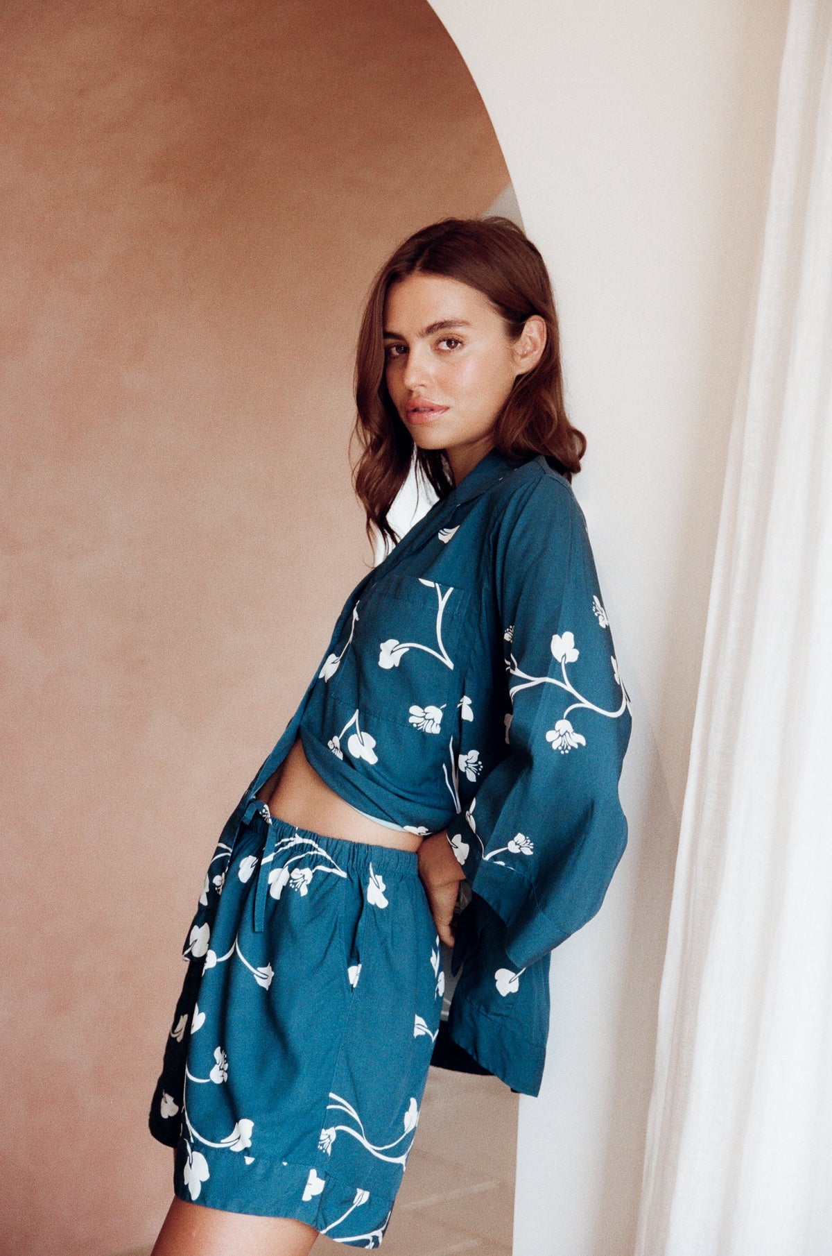 Rayon Short Pajama Set — Sweet Pea — front view