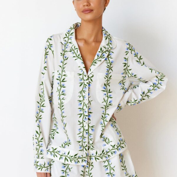 Cotton Short Pajama Set — Vine — front view