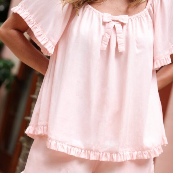 Lyocell Short Pajama Set — Ballet Pink — front view