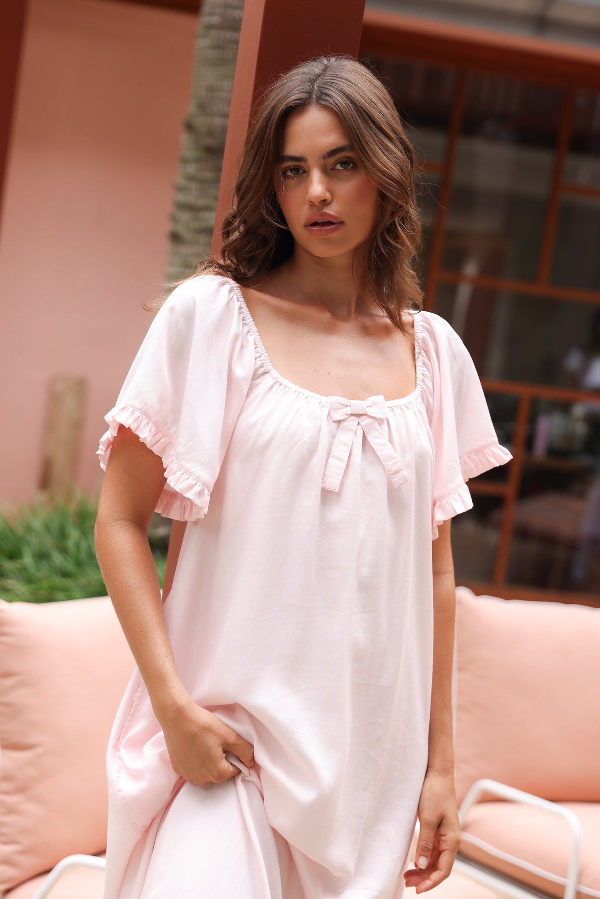 Lyocell Nightdress — Ballet Pink — additional view