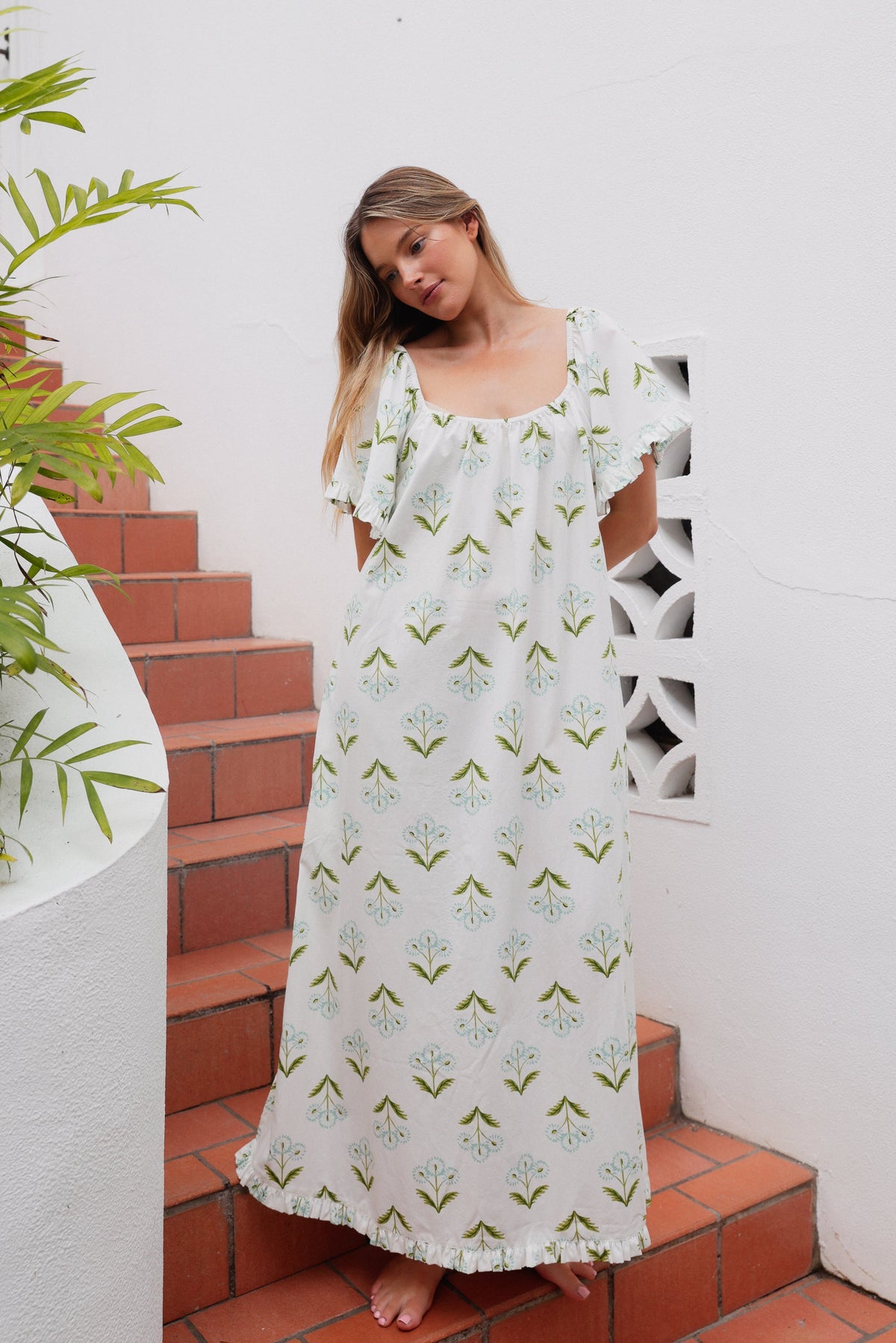 Cotton Modal Lounge Dress — Dandelion — additional view